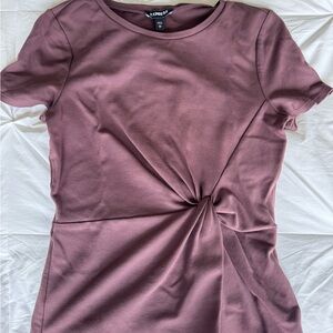 Express Mauve Short Sleeve Twist Top